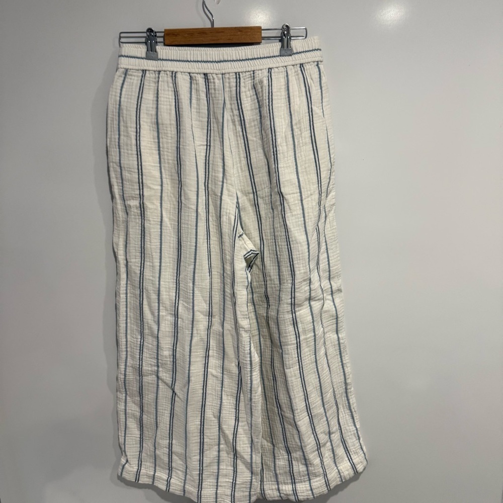 Madewell The Untailored Wide-Leg Crop Pant in Striped Lightspun - Picture 5 of 10